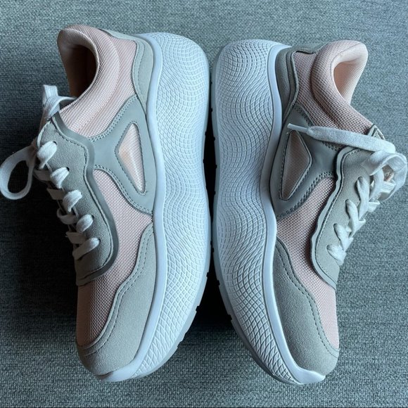 ZARA Woman Pink & Gray Platform Fashion Trainers Sneakers - Picture 3 of 10